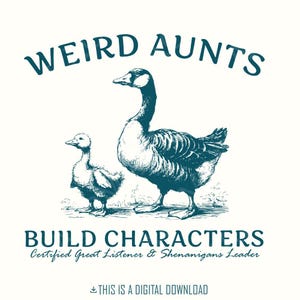 Tías raras crean personajes PNG, regalo divertido para tía, diseño de pato y ganso, camiseta, taza, manualidad para imprimir