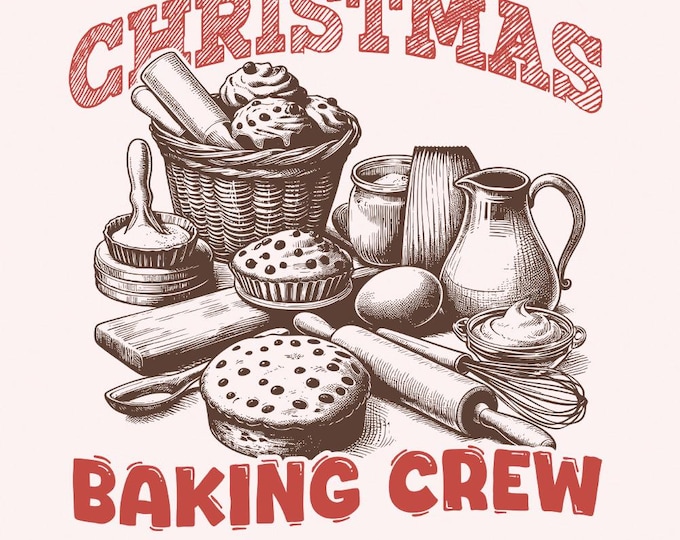 Christmas Cookie Baking Crew Png, Holiday Baking Crew Sublimation, Retro Christmas png, Gingerbread Digital Download, Instant Download