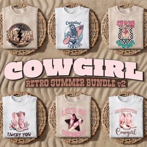 Lot sublimation cow-girl western, bottes de cow-girl, bottes de cow-boy, musique country, dessins western vintage, cow-boy Peace Out, maman florale