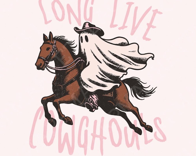 Long Live Cowghouls Halloween PNG Digital Download, Western Halloween, Retro PNG, Spooky PNG, Halloween Shirt, Cute Halloween, Graphics