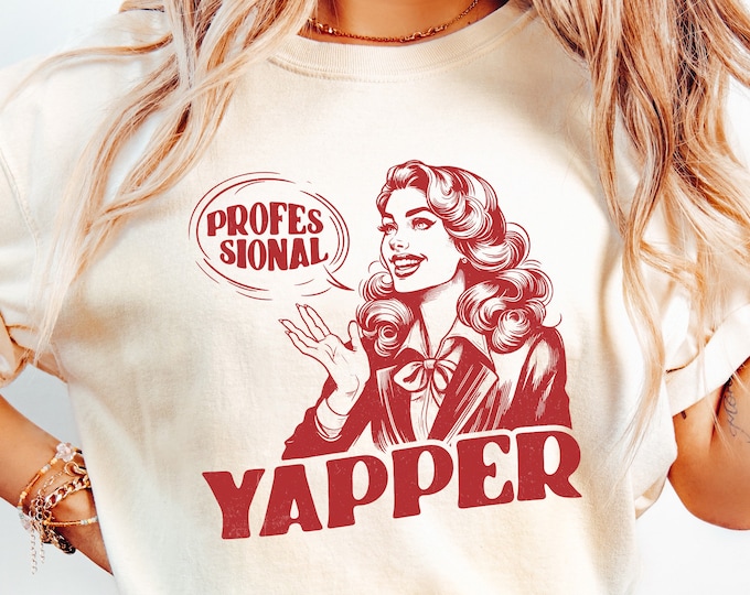 Professional Yapper PNG, Retro Sublimation Design, Funny Yapping Tee, Instant Digital Download
