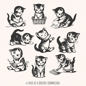 Vintage chats Png, chat rétro Png, tatouage de chat Png, drôle de chat Png, tshirt png de chat, motif de chat png, chat noir fou, propriétaire de chat png