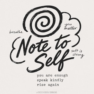 Nota a me stesso in formato PNG, Sublimazione motivazionale, Salute mentale in formato PNG, Citazioni positive e ispiratrici, Persona cara, Amore per se stessi in formato PNG, Download digitale