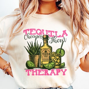 Tequila Therapy PNG, Summer Tequila Sublimation, Beach Vibes, Retro Summer, Cheaper Than Therapy, Cinco De Mayo Digital Download