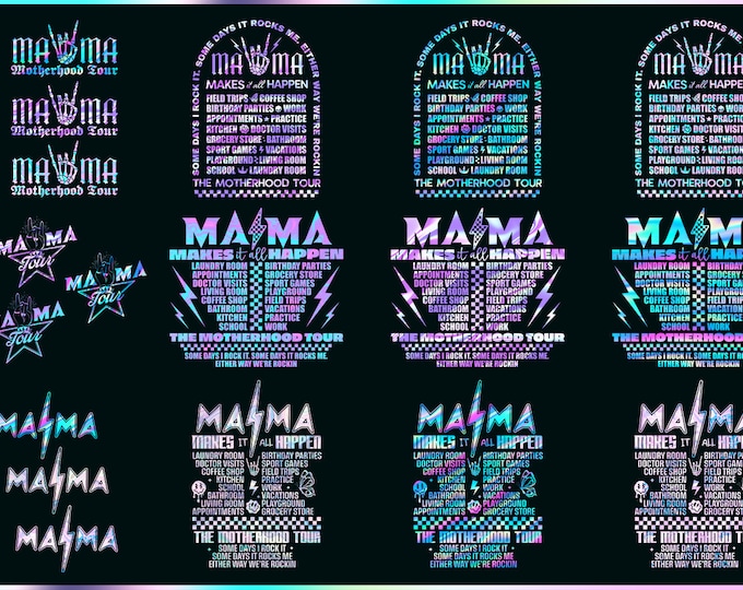 MEGA Motherhood BUNDLE, Some Days I Rock It png, Mama lighting bold png, Mama Funny Tour Png, Mother's Day Png, Mama Skeleton, Sublimation