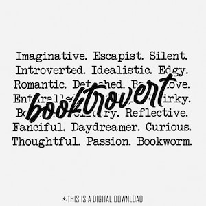 Parole Booktrovert PNG, Amante dei libri divertente, Citazioni positive, Lettura, Regalo per gli amanti dei libri, Maglietta Booktrovert, Maglione, Tumbler, Borsa, Libresco