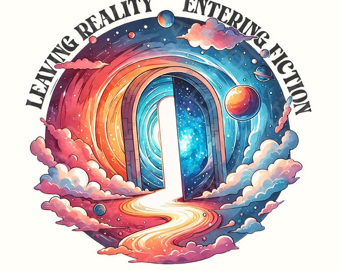 Leaving Reality Entering Fiction Digital PNG, Fantasy Surreal Art, Cosmic Portal Illustration, Outer Space Themed Print, Mystical Doorway