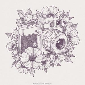 Vintage Retro Camera Png, Boho Sublimazione, Citazione Motivazionale, Wildflower PNG, Design Boho Moderno, Design Sublimazione, Fotografia