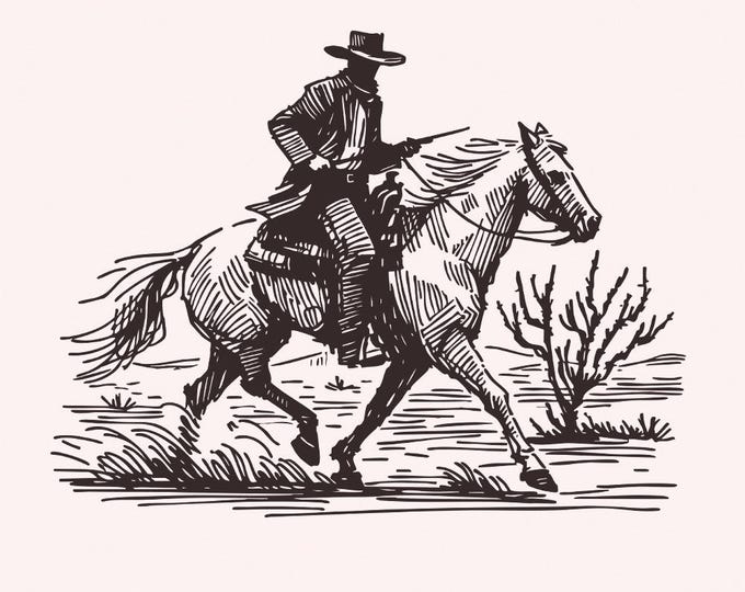Cowboy in Desert PNG, Western Sublimation Design, Cowboy Png, Retro Western Png, Cowboy Hat Png, Howdy Clipart, Cowgirl Png, Country Png