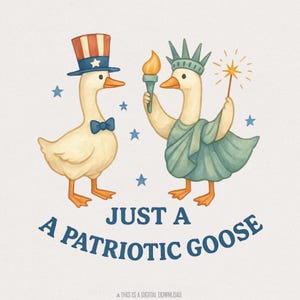 Ganso patriótico PNG, clipart de ganso divertido del 4 de julio, diseño de sublimación de ganso de EE. UU., Día de la Independencia, verano divertido, mancha de barbacoa PNG