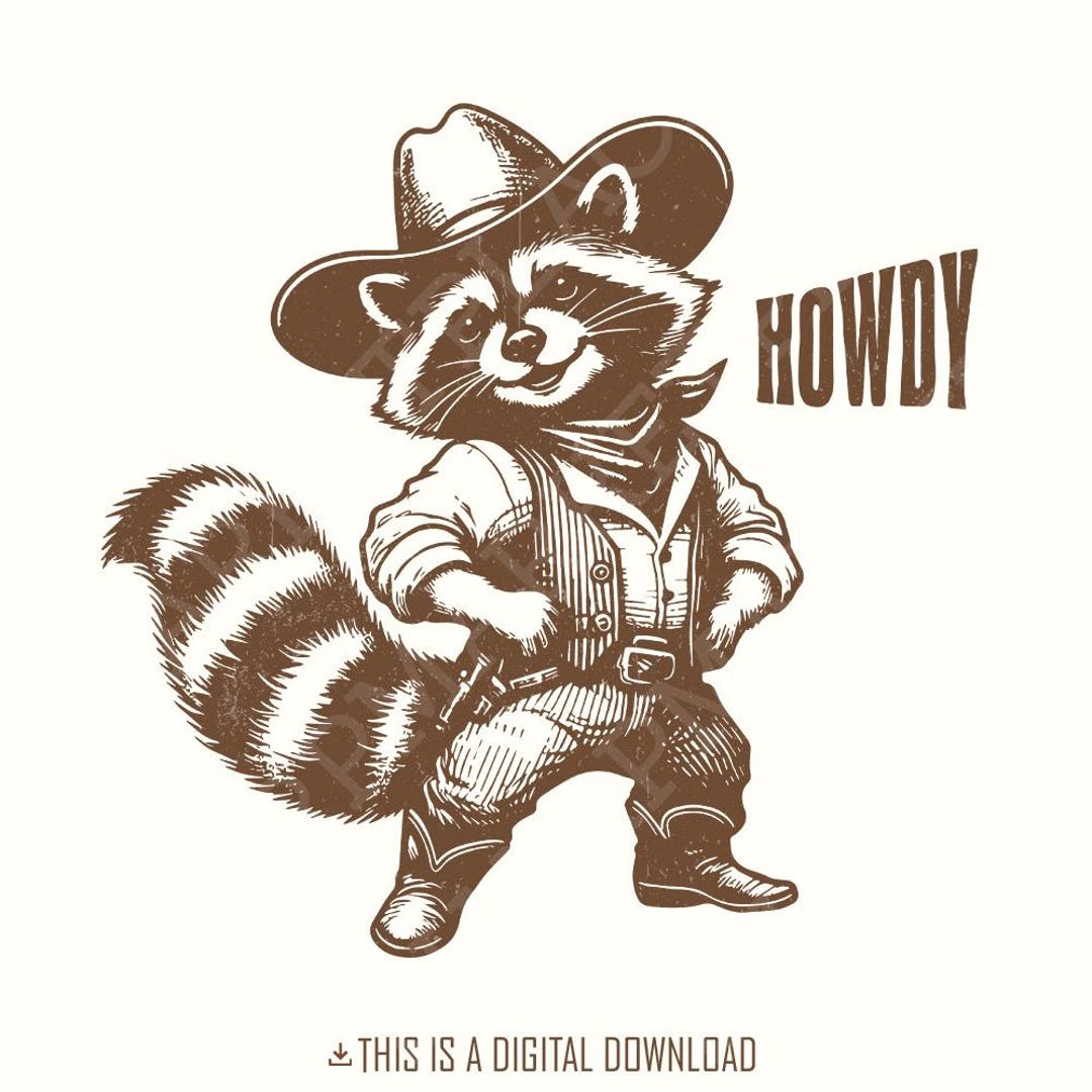 Howdy Raccoon Png, Western Saying, Country Raccoon Png, Cute Shirt ...