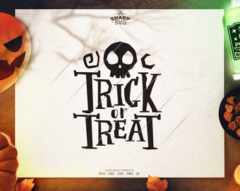 Trick or Treat SVG I - SVG Files for Cricut - Halloween SVG Files  - pumpkins svg - halloween quotes svg - halloween silhouette