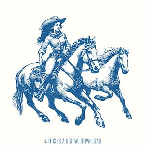 Chevaux sauvages de cow-girl Western PNG, sublimation de chevaux sauvages rétro, téléchargement immédiat, conception de musique country, graphique de chemise de cow-girl à la mode