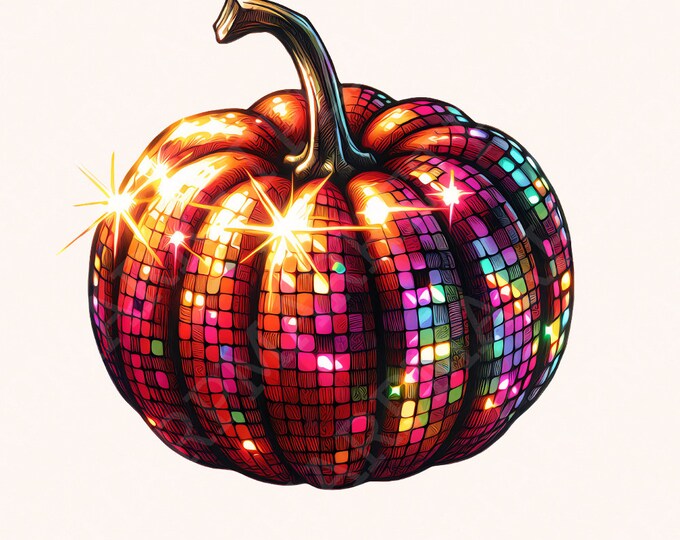 Disco Pumpkin Png, Fall Png, Coquette, Autumn Sublimation, Cute Fall Png, Halloween Pumpkin Png, Trending Png, Pumpkin Png File