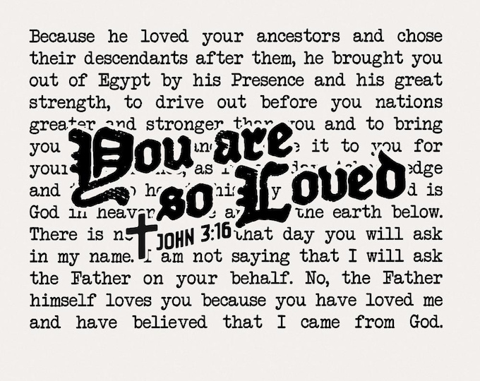 You Are So Loved PNG, Valentine Heart Jesus Love, Christian Valentine, Bible Verse Design, Scripture PNG, John 3:16, Aesthetic Coquette