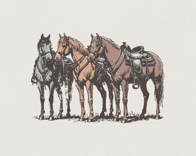 Western Horse PNG, Western Sublimation Design, Instant Download, Horse Lover PNG, Cowboy Valentine, Retro Valentine Shirt PNG