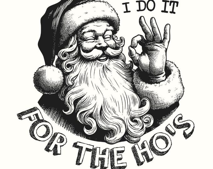 I Do It For The Hos Png, Funny Santa Png, Merry Christmas Png, Retro Christmas Png, Christmas Vibes, Snarky Humor Designs, Funny Christmas