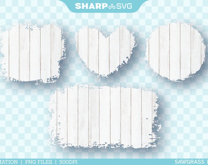 Distressed White Wood 2 Sublimation PNG | Square Heart Circle Rectangle - Sublimation Designs Downloads - Sublimation PNG