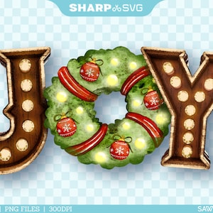 Sublimación PNG de alegría - Diseño de alegría navideña - Sublimación de alegría 5 - Clipart navideño - Acuarela dibujada a mano - Sublimación Epson