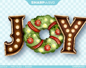 Joy PNG Sublimation - Christmas Joy Design - Joy Sublimation 5 - Christmas Clipart - Hand Drawn Watercolor - Sublimation Epson