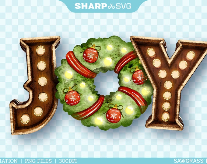 Joy PNG Sublimation - Christmas Joy Design - Joy Sublimation 5 - Christmas Clipart - Hand Drawn Watercolor - Sublimation Epson