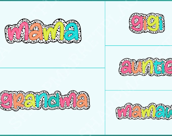 Mama Dalmatian PNG Bundle: Mother's Day Sublimation, Trendy Western PNG, Grandma & Auntie Designs, Retro Mama Clipart, grandma, gigi, auntie