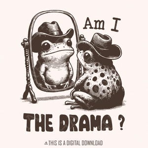 ¿Soy el drama? PNG, PNG de moda, PNG peculiar, PNG de rana, PNG de salud mental, PNG de rana linda, PNG de salud mental divertida, PNG de estilo retro atrevido, PNG de terapia