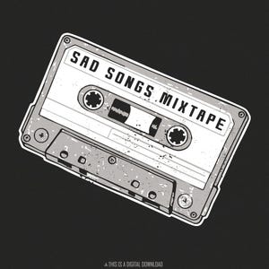 Canciones tristes PNG, calcomanía de casete de los 90, diseño lindo de los noventa, PNG de sublimación, lista de reproducción de Crybaby, PNG de inspiración estética, PNG motivacional