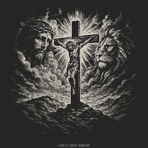 Disegno per maglietta di Gesù, mezzitoni religiosi, PNG per sublimazione, DTF, serigrafia, DTG, illustrazione di abbigliamento, download digitale