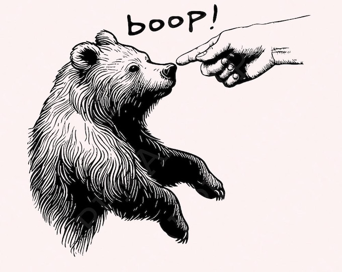 Boop Bear PNG, Grizzly Bear png, Spooky Bear, Mama Bear PNG, Bear Lover Gifts, Boop Skeleton Bear, Digital Download, Instant Download