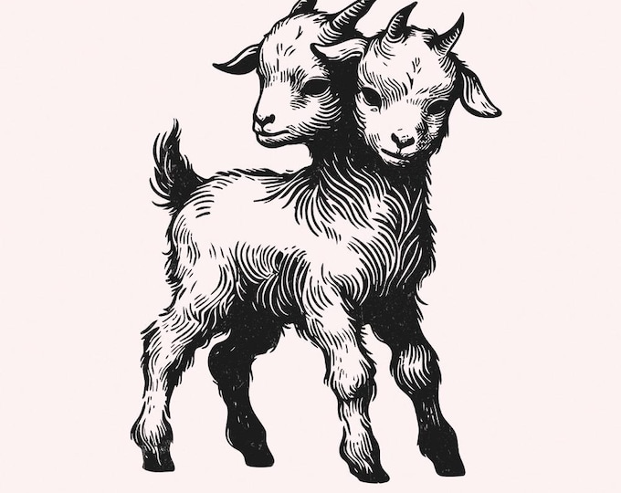 Dark Goat Clipart, Trippy Goat PNG, Quirky Goat Art, Farm Animals, Goat Head, Animal Clipart, Goat Download, Cute Goat Art