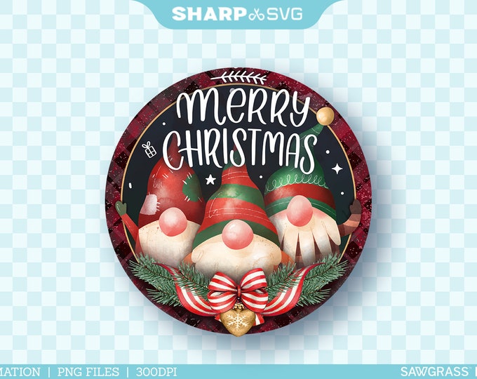 Merry Christmas Gnome PNG - Christmas Sublimation Design 2 - Gnome Christmas PNG - Christmas Clipart - Hand Drawn Watercolor - Sublimation