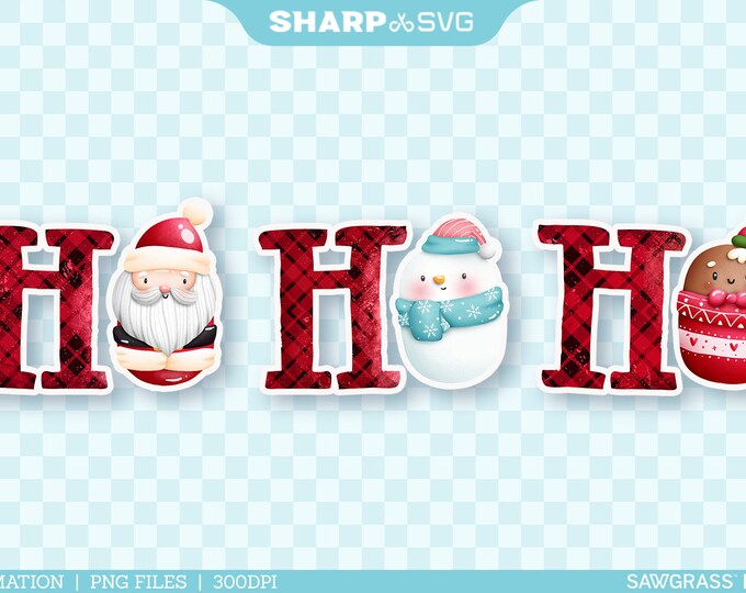 Ho Ho Ho PNG Sublimation - Christmas Gnome Design - Ho Ho Ho Christmas 6 - Christmas Clipart - Hand Drawn Watercolor - Sublimation Epson