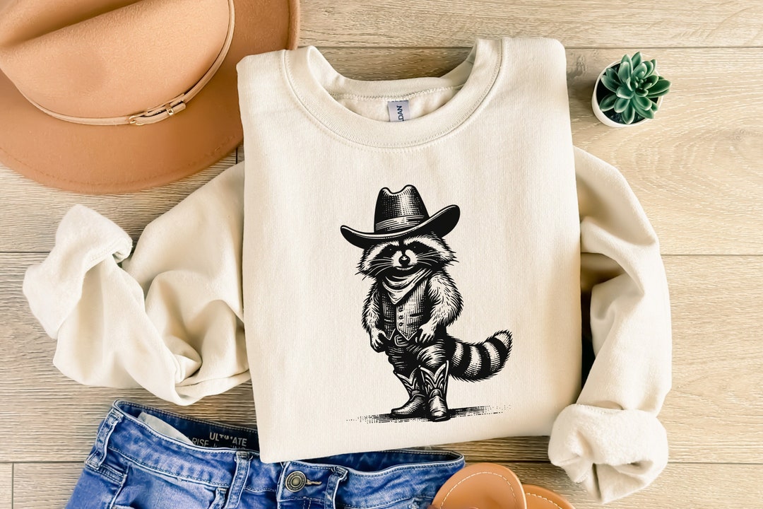 Western Raccoon PNG, Vintage Distressed Animal Lover Designs, Trash ...
