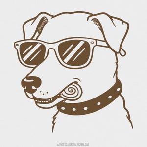 Chien drôle avec des lunettes de soleil Clipart PNG pour les races de chiens d'été PNG à usage commercial Téléchargement instantané