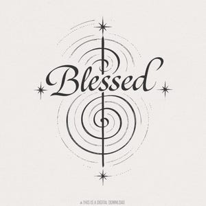 Gesegneter moderner Glaube PNG, Inspirational Art PNG, minimalistischer himmlischer digitaler Download, spiritueller religiöser Segen druckbare PNG-Datei