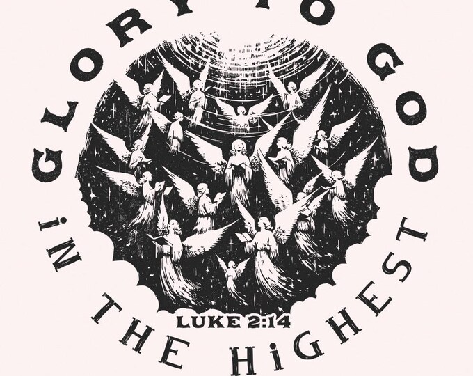 Glory to God PNG, Jesus Christmas Sublimation, Faith Scripture Design, Trendy Christian Digital, Boho Christmas, Bible Verse Art