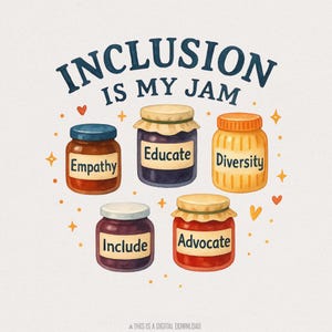 Inclusion Is My Jam PNG, digitale download, autismebewustzijn, neurodiversiteitskleding, Special Ed Teacher Gift, Instant Download, leraar