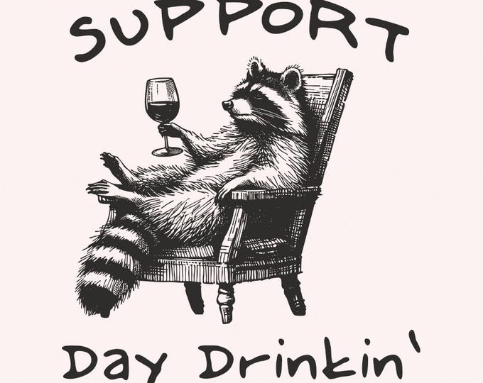 Raccoon with Wine, Day Drinking Art PNG, Retro PNG, Funny Vintage Sublimation Design, Summer Sarcastic Raccoon Shirt, Trendy Digital, Wine