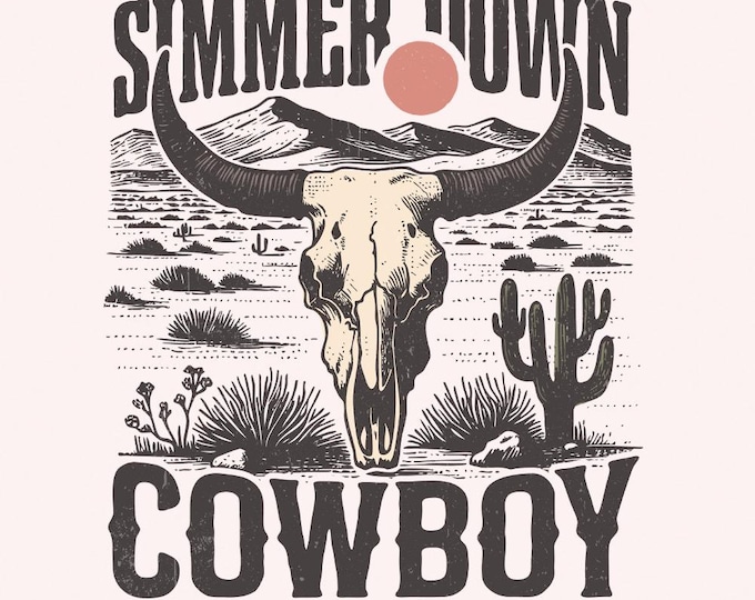 Simmer Down Cowboy PNG, Retro Western png, Vintage Sublimation Design, Rodeo PNG, Cowboy Sublimation, Cowgirl PNG, Retro Cowboy png