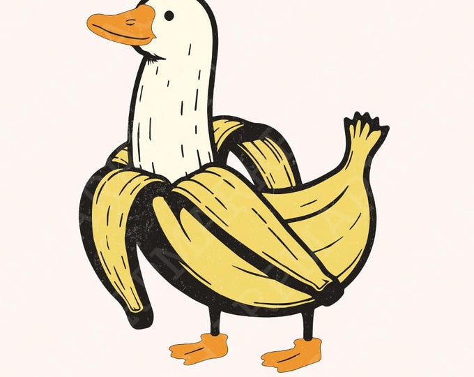 Funny Banana Duck PNG, Cute Banana Duck Sublimation, Digital Download, Halloween Ghost Banana Shirt Design, Boonana Tshirt, Duck PNG