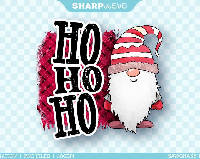 Ho Ho Ho PNG Sublimation - Christmas Gnome Design - Ho Ho Ho Christmas 2 - Christmas Clipart - Hand Drawn Watercolor - Sublimation Epson