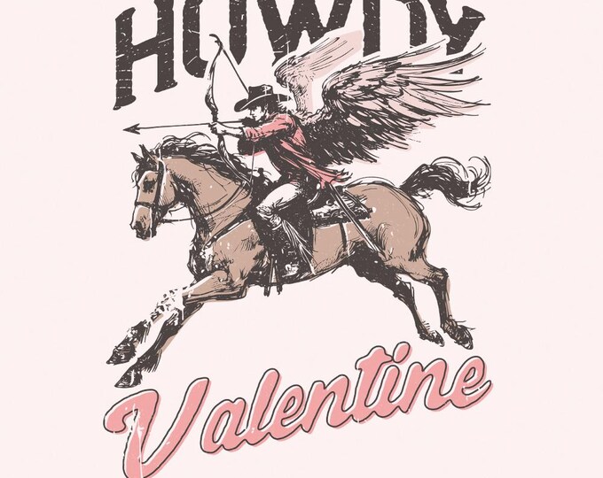 Howdy Valentine Png, Retro Valentine Png, Vintage Cowboy Valentine Png, Howdy Valentine Sublimation, Western Valentine Png, Cupid PNG