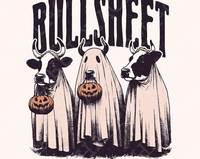 Bullsheet Png, Halloween Png, Cow Png, Ghost Cow Png, Spooky Png, Sublimation Designs, Funny Halloween Png, Cow Lover Png, Fall Sublimation