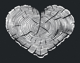 Tree Rings Heart Shape PNG, Outline Stamp Color Graphics, PNG, Tree Carving, Wood Heart Love, Forest Habitat Tshirt, Forest Lover PNG