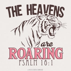 Heavens Roaring: Matching Pocket Sublimation PNG, Digital Download, Printable Christian, Faith-Based Art, Vibrant, DIY Craft Design