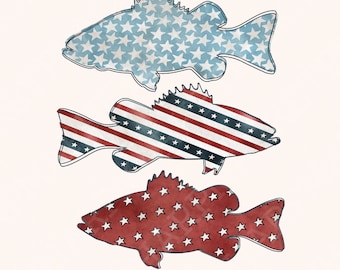 Bass Fish PNG, US Flag Bass Fish, USA Patriotic Fishing Png, Boys Patriotic Sublimation, 4th of July, Memorial Day, American Flag, Vintage