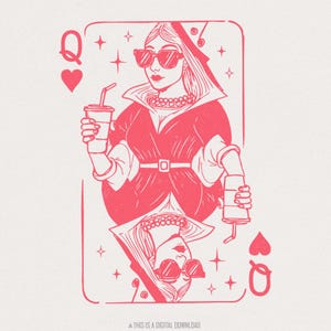 Hartenkoningin png, valentijnsharten png, schattig valentijnsshirt, retro sublimatie, roodroze koningin png, pastelkleurige snoepharten ontwerp
