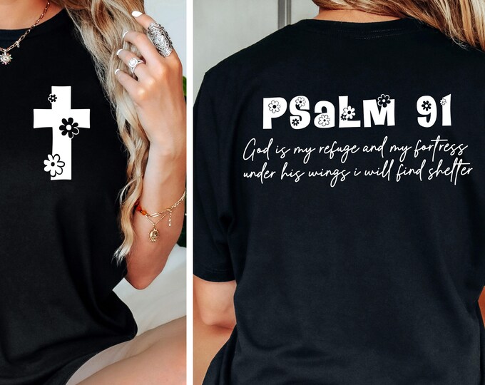 Psalm 91 png Png, God is My Refuge, Bible Verses, Faith T Shirt, Christian png, Religious Gift png, Psalms 91 Shirt, Protected png