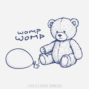 Womp Womp png, Oso png, Oso lindo y divertido png, Oso triste png, Diseño de meme png, Oso Womp Womp png, Diseños retro Png, Descarga instantánea